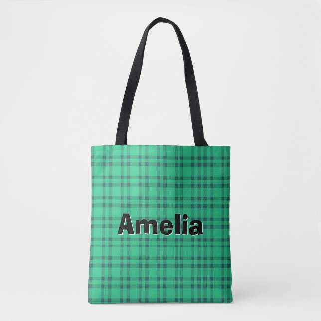 Tote Bag Moderne élégant coche verte  (Devant)