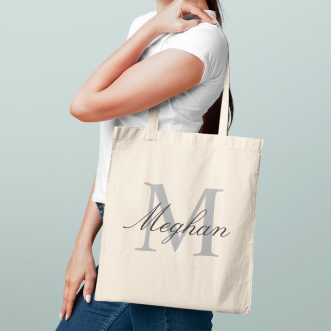 Tote Bag Moderne Élégant Monogramme Initial Nom (Créateur téléchargé)