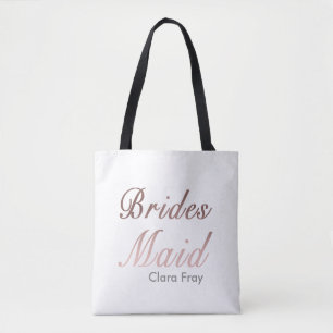 Tote Bag moderne élégante rose or faux bridesmaid