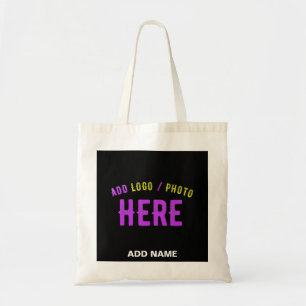TOTE BAG MODERNE ET MODERNE PERSONNALISABLE NOIR VÉRIFIÉ