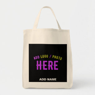TOTE BAG MODERNE ET MODERNE PERSONNALISABLE NOIR VÉRIFIÉ