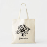 Moderne Floral Treble Clef Music Amateurs