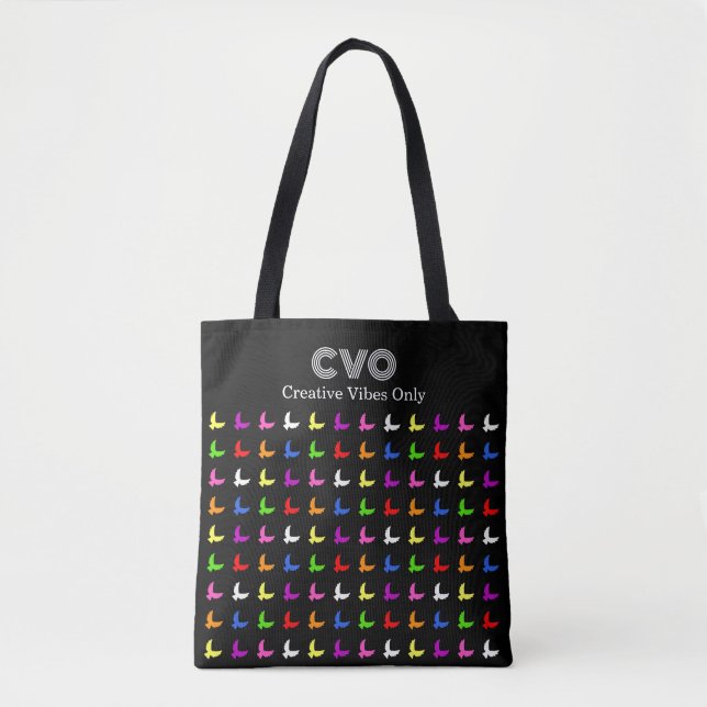 Tote Bag Moderne initiales de texte personnalisé motif d'an (Devant)