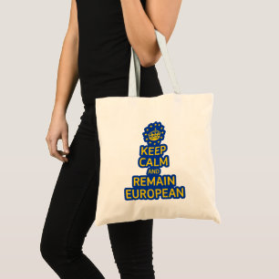 Tote Bag Moderne Jaune Bleu Garder calme Couronne Europe Ve