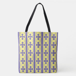 Tote Bag Moderne Jaune Et Bleu De Style Motif