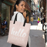 Tote Bag Moderne Minimal Pastel Rose Bonjour Et Vous Nom<br><div class="desc">Moderne Minimal Pastel Rose Bonjour Et Vous Nom</div>