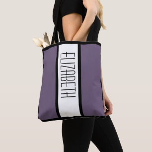 Tote Bag Moderne Minimaliste Bloc de Couleur Nom Personnali