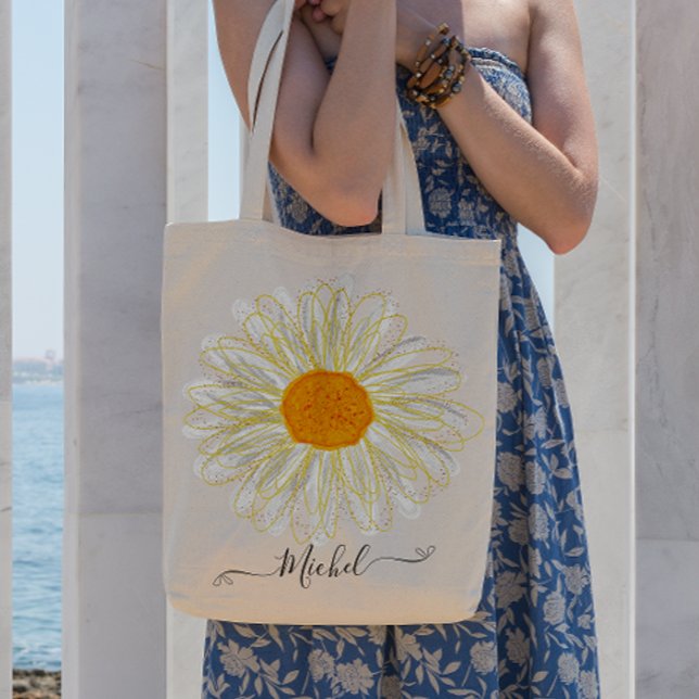 Tote Bag Moderne minimaliste cascolol Chamomile (Créateur téléchargé)