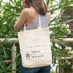 TOTE BAG MODERNE MODERNE MODERNE TYPOGRAPHIE MARIAGE MERCI<br><div class="desc">Une collection mariage parfaite pour ceux qui recherchent un thème minimaliste moderne et scandinave. Personnalisez-le avec votre nom, votre date de mariage, et veillez à inclure un message spécial. Beaucoup de conceptions à choisir et beaucoup d'éléments à coordonner. Disponible en 4 couleurs arrière - plans - noir, blanc, noir sur...</div>