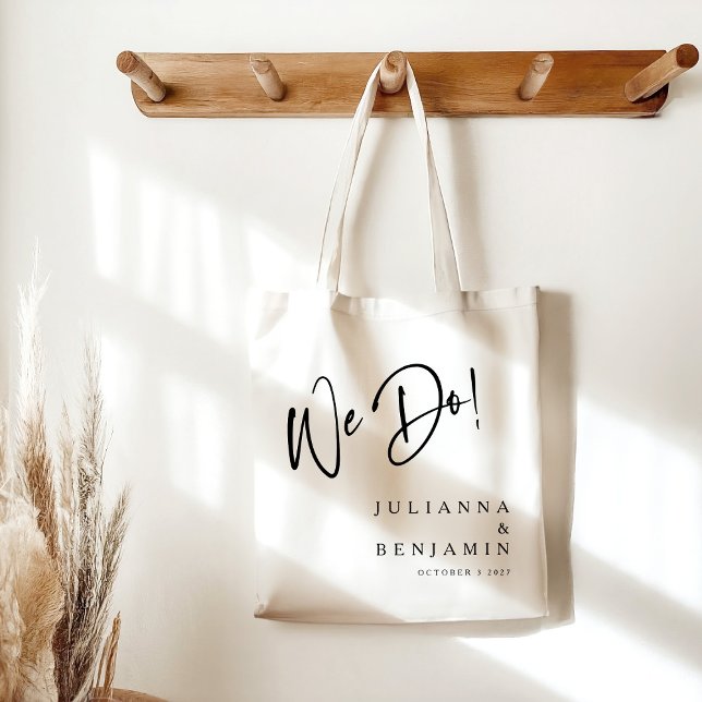 Tote Bag Moderne Nous Faisons Élégant Personnalisé Mariage  (Créateur téléchargé)