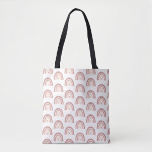 Tote Bag Moderne Pastel Rose Arc-en-ciel Boho Motif Votre n