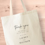 Tote Bag Moderne Simple minimaliste chic Mariage Merci<br><div class="desc">Design est composé de typographie chic moderne avec sans serif et serif police.</div>