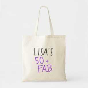 Tote Bag Moderne stylish Nom Purple 50 Fabuleux Anniversair
