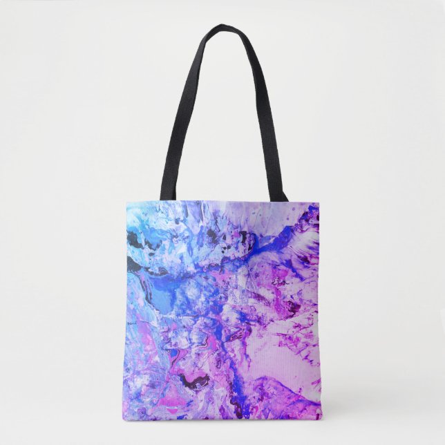 Tote Bag Moderne tendance Abstrait rose rouge violet bleu v (Devant)