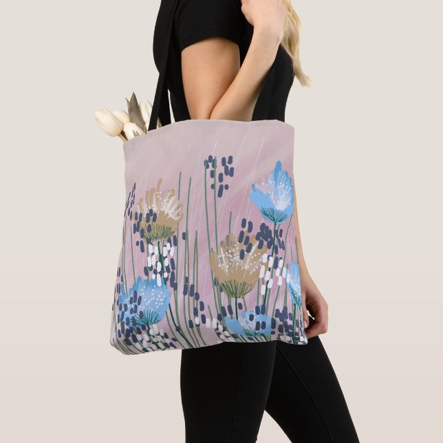 Tote Bag Moderne tendance Floral Abstrait (De près)