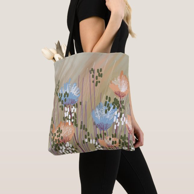 Tote Bag Moderne tendance Floral Abstrait (De près)