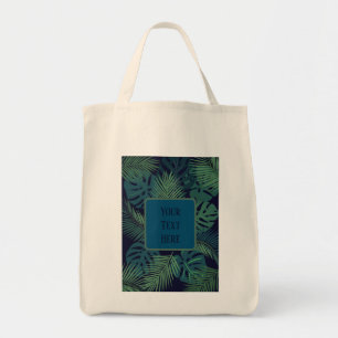 Tote Bag moderne tropicale feuille de palmier foncé contemp