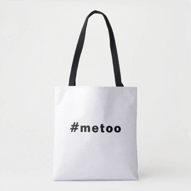 Tote Bag moi aussi, #metoo, orgueil Blanc noir (Devant)