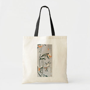 Tote Bag Moineaux et Camélia dans la neige par Ando Hiroshi