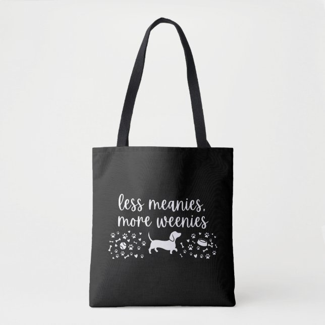 Tote Bag Moins de Méchants Plus de Saucisses Chien Saucisse (Devant)