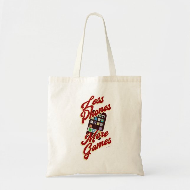 Tote Bag Moins de téléphones Plus de jeux Humour de nuit (Devant)