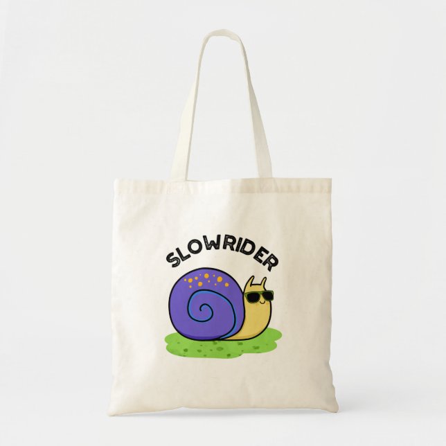 Tote Bag Moins Lent Rider Amusant Petit Rider Snail Pun (Devant)