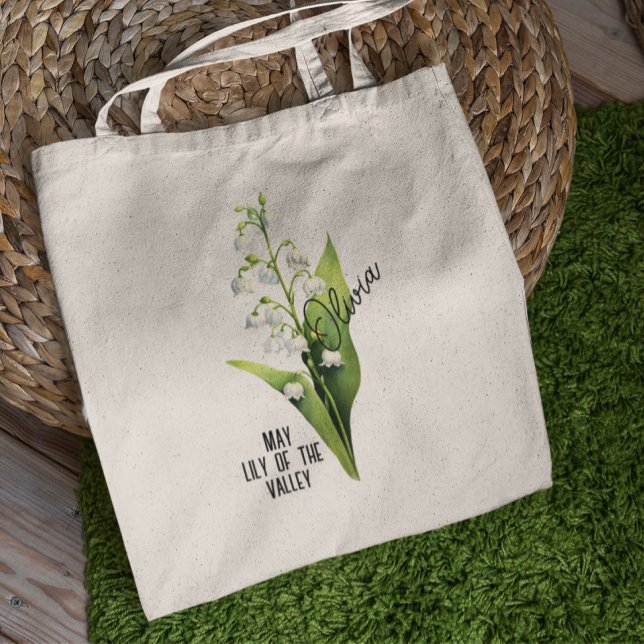 Tote Bag Mois De Fleur De Naissance Mai Lys De La Vallée No (Créateur téléchargé)