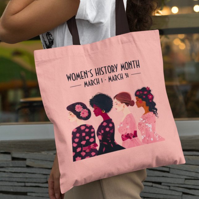 Tote Bag Mois de l’histoire des femmes Global Women Pink Fl (Créateur téléchargé)