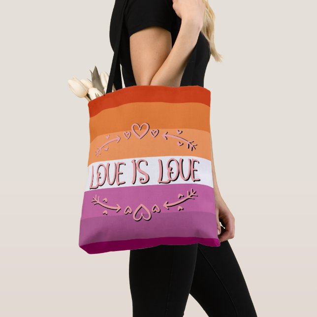 Tote Bag Mois de la fierté lesbienne L'amour est amour (De près)