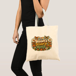 Tote Bag Mois de l'Histoire des Femmes Rétro Floral Groovy