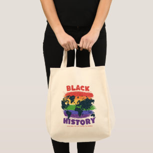 Tote Bag Mois de l'histoire des Noirs Carte du monde arc-en