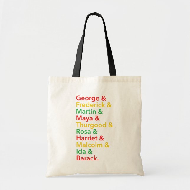 Tote Bag Mois de l'histoire des noirs Héros Nom de la pile (Devant)