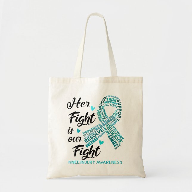 Tote Bag Mois de sensibilisation aux blessures du genou Rib (Devant)