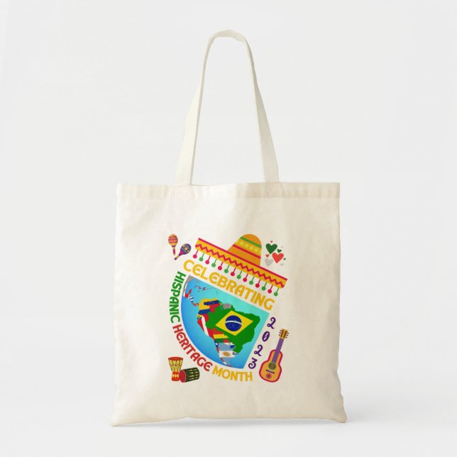 Tote Bag MOIS DU PATRIMOINE HISPANIQUE coloré (Devant)