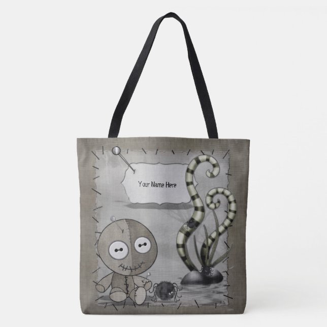 Tote Bag MOJO Gothique Poupée vaudou PERSONNALISÉE (Devant)