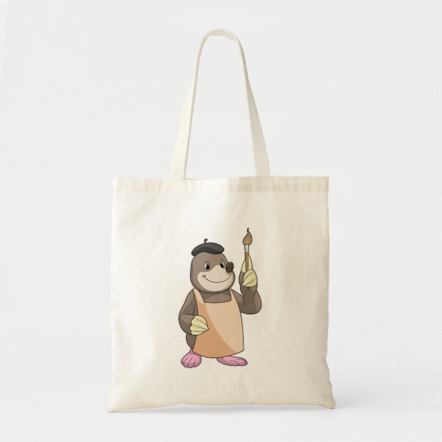 Tote Bag Mole comme Peintre avec pinceau (Devant)