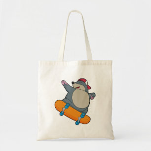 Tote Bag Mole en skate avec skateboard
