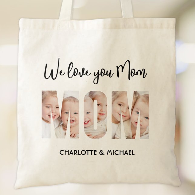 Tote Bag Mom 3 Photos Cutout Letters (Créateur téléchargé)