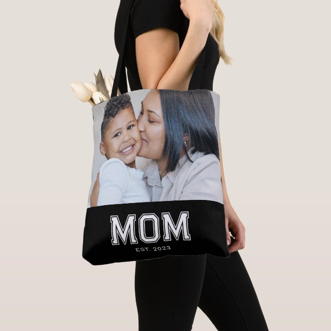 Tote Bag Mom Established Bold Black Photo (De près)