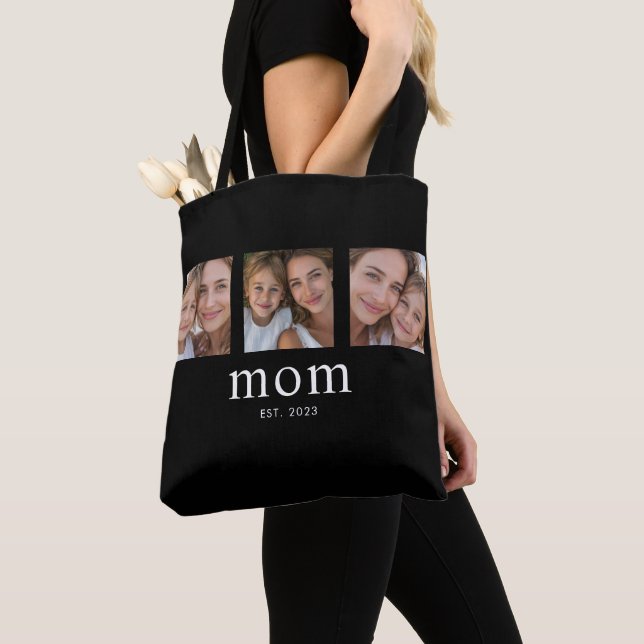Tote Bag Mom Established Modern Black 3 Photo (De près)