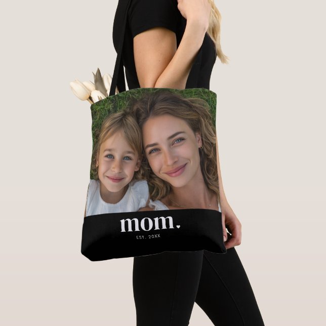 Tote Bag Mom Established Modern Black Photo (De près)