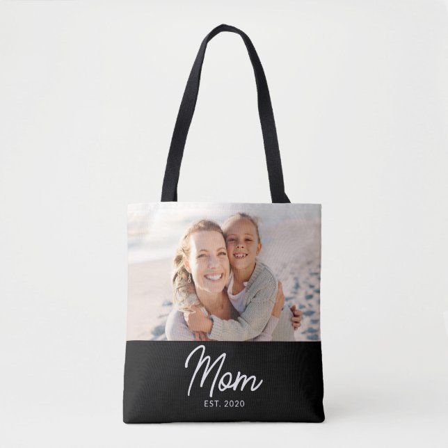 Tote Bag Mom Established Script Black Photo  (Devant)