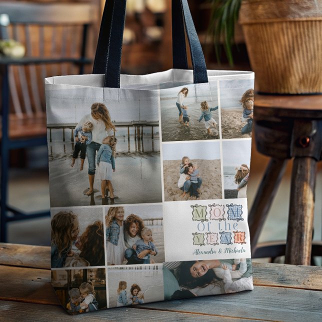 Tote Bag Mom of the Year Patchwork Photo Design (Créateur téléchargé)
