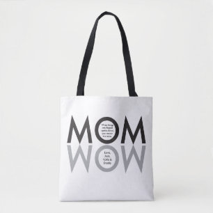 Tote Bag MOM, WOW, coutume, cadeau de jour pour la mère, "d