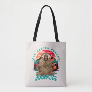 Tote Bag Moment de maître Zen Bigfoot Art Rétro de Méditati