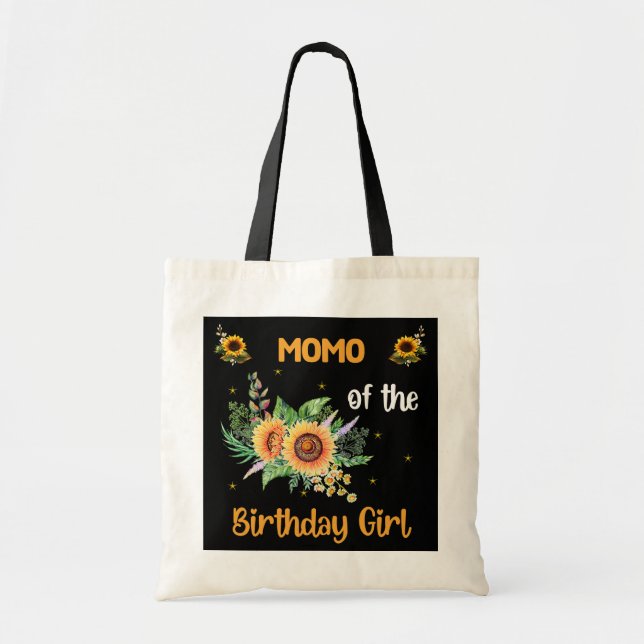 Tote Bag Momo Of The Birthday Girl Sunflower Design (Devant)