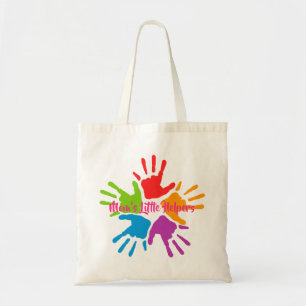 Tote Bag Mom's Little Helpers Colorful Hand paint print art