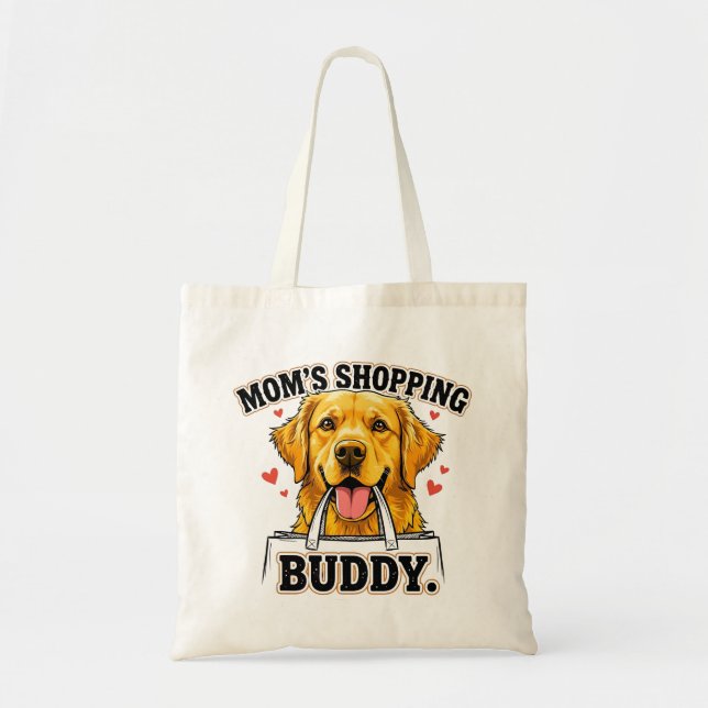 Tote Bag Mom's Shopping Buddy Golden Retriever (Devant)