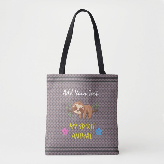 Tote Bag Mon animal spirituel | Paresseux mignon endormi (Devant)