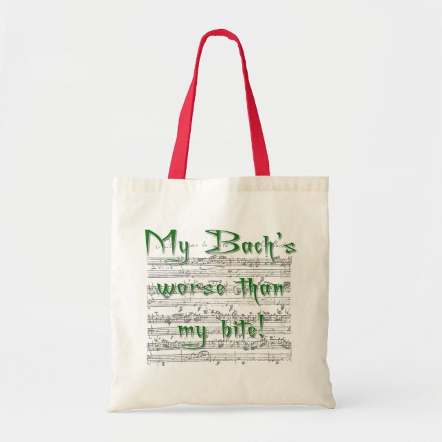 Tote Bag Mon Bach plus mauvais que ma morsure (Devant)